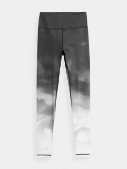 4F Trainingsleggings In Grau/ Weiß