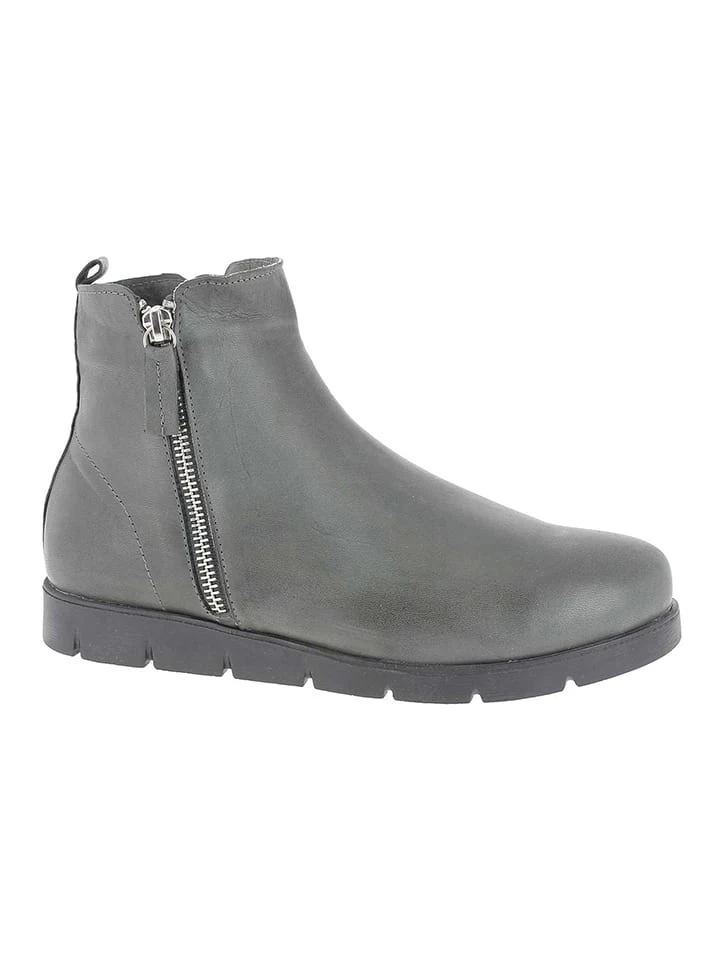 Andrea Conti Leder-Boots In Grau 1 Andrea Conti Leder-Boots In Grau