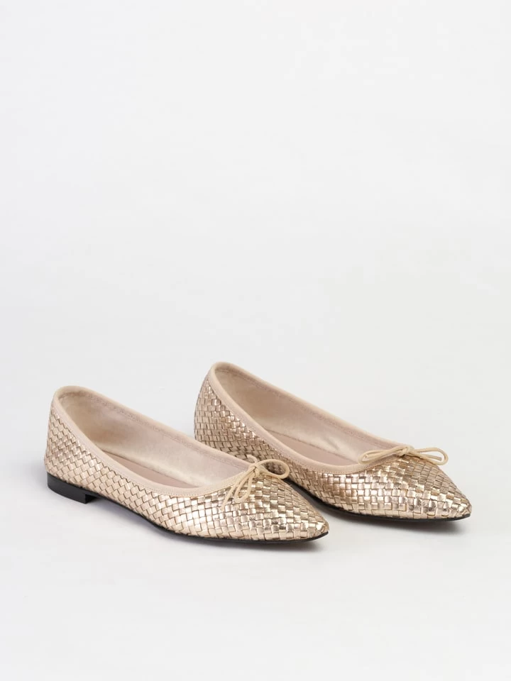 Baldinini Leder-Ballerinas In Gold 2 Baldinini Leder-Ballerinas In Gold – Bild 2