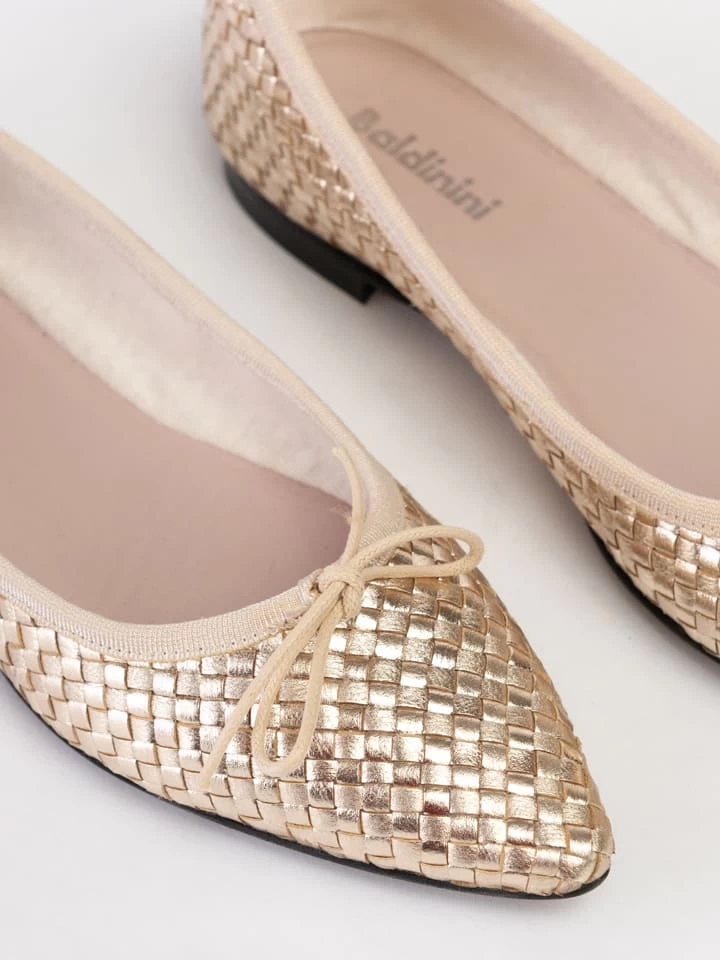 Baldinini Leder-Ballerinas In Gold 3 Baldinini Leder-Ballerinas In Gold – Bild 3