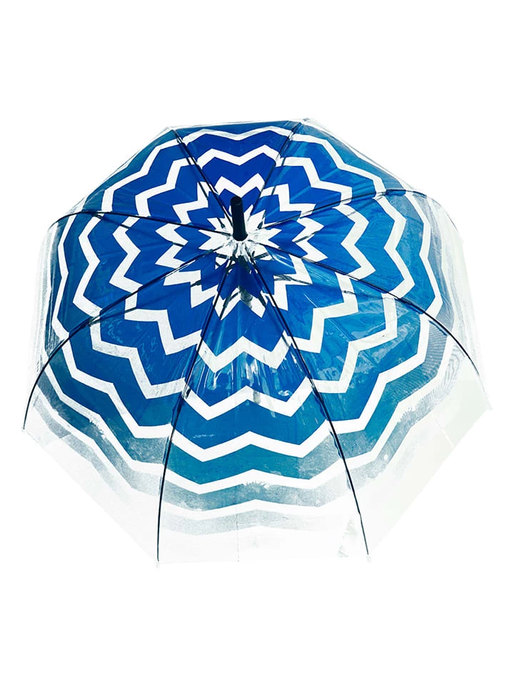 Stockschirm In Blau/ Transparent - Ø 100 Cm 1 Stockschirm In Blau/ Transparent - Ø 100 Cm