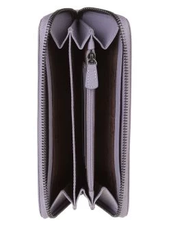 Leder-Geldbörse In Lila - (B)19 X (H)10 X (T)2 Cm -Damenmodegeschäft braun buffel leder geldborse in lila b 19 x h 10 x t 2 cm 2