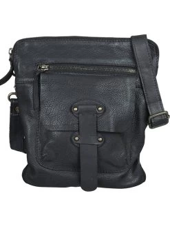 Leder-Umhängetasche "Urban Messenger" In Schwarz - (B)24 X (H)26 X (T)4 Cm