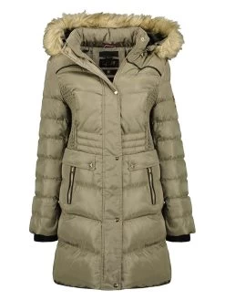 Wintermantel "Badon" In Hellbraun/ Grau