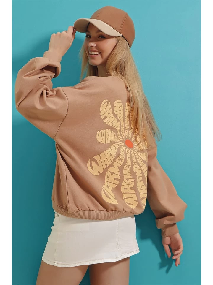 Sweatshirt In Camel 2 Sweatshirt In Camel – Bild 2