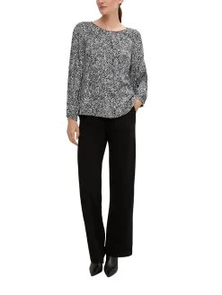 Comma Bluse In Schwarz/ Grau -Damenmodegeschäft comma bluse in schwarz grau 2