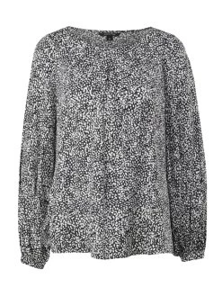 Comma Bluse In Schwarz/ Grau -Damenmodegeschäft comma bluse in schwarz grau 3