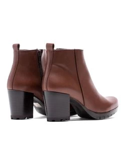 Elodie Leder-Ankle-Boots In Braun -Damenmodegeschäft elodie leder ankle boots in braun 2