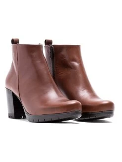 Elodie Leder-Ankle-Boots In Braun
