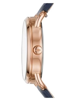 Fossil Quarzuhr "Copeland" In Dunkelblau/ Roségold/ Weiß -Damenmodegeschäft fossil quarzuhr copeland in dunkelblau rosegold weiss 2