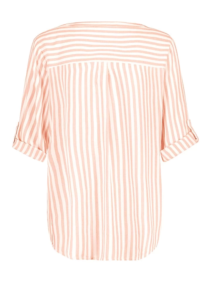 Bluse In Apricot/ Weiß 2 Bluse In Apricot/ Weiß – Bild 2