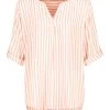 Bluse In Apricot/ Weiß