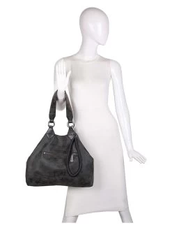 Henkeltasche "Iggi 01" In Schwarz - (B)38 X (H)31 X (T)14,5 Cm -Damenmodegeschäft fritzi aus preussen henkeltasche iggi 01 in schwarz b 38 x h 31 x t 14 5 cm 4