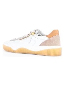Gabor Leder-Sneakers In Weiß/ Hellbraun -Damenmodegeschäft gabor leder sneakers in weiss hellbraun 2