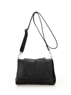 Leder-Umhängetasche In Schwarz - (B)24 X (H)17 X (T)6 Cm