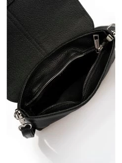 Leder-Umhängetasche In Schwarz - (B)24 X (H)17 X (T)6 Cm -Damenmodegeschäft giulia massari leder umhangetasche in schwarz b 24 x h 17 x t 6 cm 3