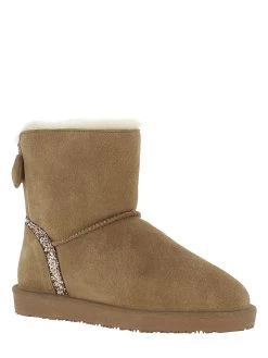 Leder-Winterboots "Mercy" In Hellbraun