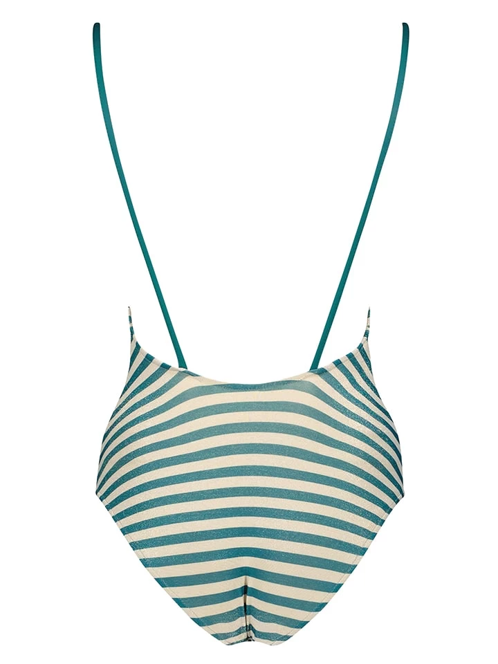Badeanzug In Petrol/ Gold 2 Badeanzug In Petrol/ Gold – Bild 2