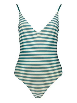 Badeanzug In Petrol/ Gold