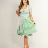 Dirndl "Mara" In Grün/ Weiß