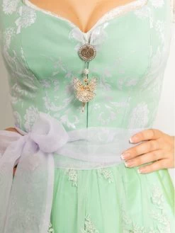 Dirndl "Mara" In Grün/ Weiß -Damenmodegeschäft halali by astrid soll dirndl mara in grun weiss 2