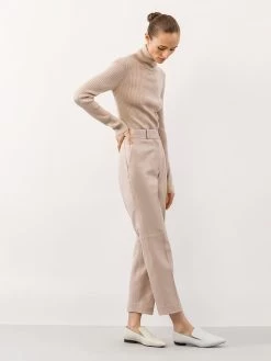 IVY OAK Leder-Hose In Beige -Damenmodegeschäft ivy and oak leder hose in beige 2