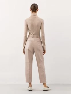 IVY OAK Leder-Hose In Beige -Damenmodegeschäft ivy and oak leder hose in beige 3