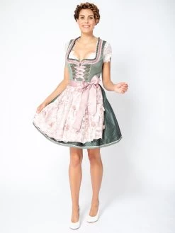 Dirndl In Rosa/ Oliv -Damenmodegeschäft kruger dirndl dirndl in rosa oliv 3