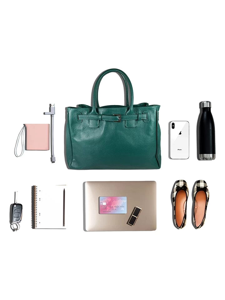 Leder-Henkeltasche "Ampollino" In Petrol - (B)38 X (H)28 X (T)15 Cm 3 Leder-Henkeltasche "Ampollino" In Petrol - (B)38 X (H)28 X (T)15 Cm – Bild 3