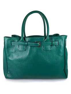 Leder-Henkeltasche "Ampollino" In Petrol - (B)38 X (H)28 X (T)15 Cm