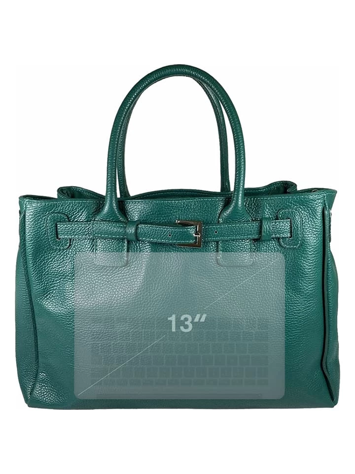 Leder-Henkeltasche "Ampollino" In Petrol - (B)38 X (H)28 X (T)15 Cm 5 Leder-Henkeltasche "Ampollino" In Petrol - (B)38 X (H)28 X (T)15 Cm – Bild 5