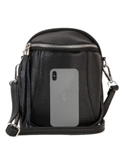 Leder-Umhängetasche In Schwarz - (B)15 X (H)20 X (T)4 Cm -Damenmodegeschäft lia biassoni leder umhangetasche in schwarz b 15 x h 20 x t 4 cm 5