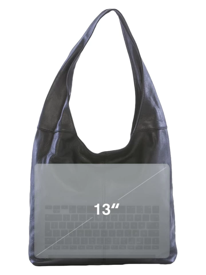 Leder-Schultertasche "Barga" In Schwarz - (B)33 X (H)32 X (T)16 Cm 5 Leder-Schultertasche "Barga" In Schwarz - (B)33 X (H)32 X (T)16 Cm – Bild 5