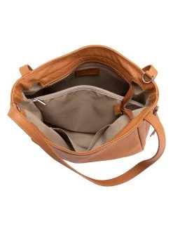Leder-Schultertasche "Fiesole" In Cognac - (B)34 X (H)29 X (T)15 Cm -Damenmodegeschäft lucca baldi leder schultertasche fiesole in cognac b 34 x h 29 x t 15 cm 4