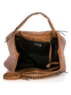 Leder-Shopper In Camel - (B)41 X (H)34 X (T)30 Cm -Damenmodegeschäft lucca baldi leder shopper in camel b 41 x h 34 x t 30 cm 2