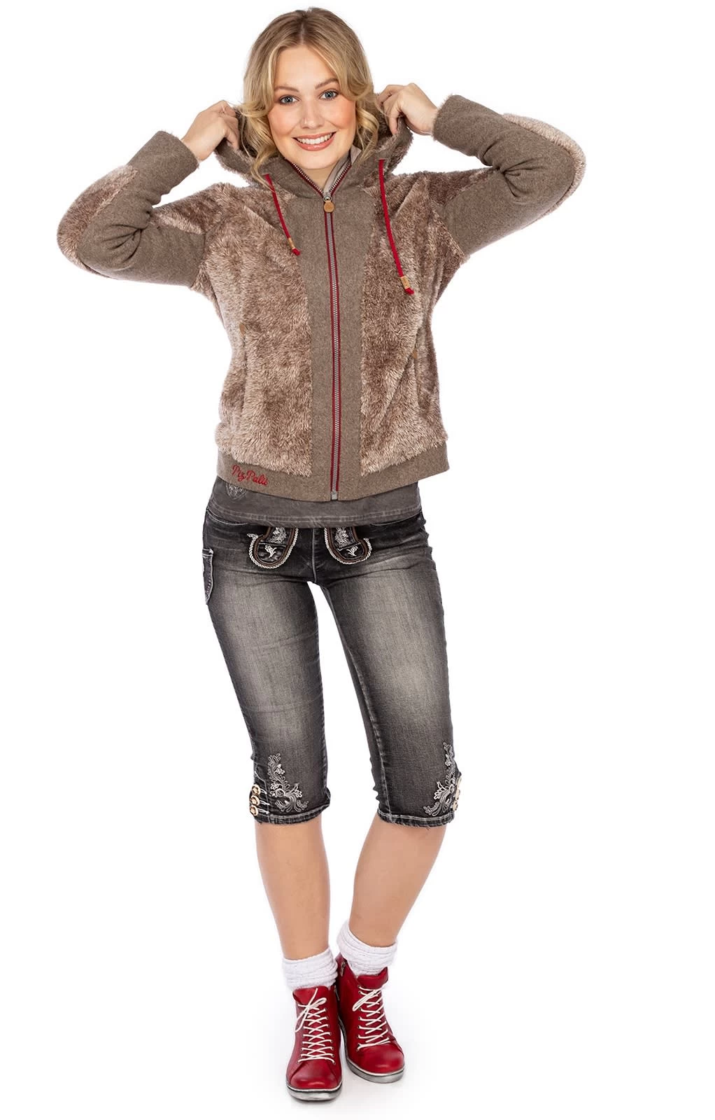 Jacke GAUTING Beige Rot 5 Jacke GAUTING Beige Rot – Bild 5