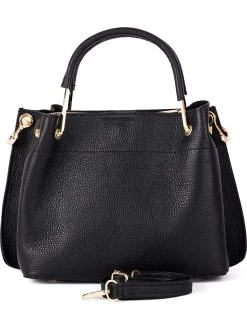 Leder-Henkeltasche "Garda" In Schwarz - (B)26 X (H)21 X (T)13 Cm -Damenmodegeschäft mia tomazzi leder henkeltasche garda in schwarz b 26 x h 21 x t 13 cm 2