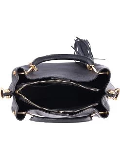 Leder-Henkeltasche "Garda" In Schwarz - (B)26 X (H)21 X (T)13 Cm -Damenmodegeschäft mia tomazzi leder henkeltasche garda in schwarz b 26 x h 21 x t 13 cm 3