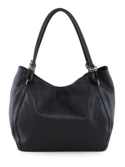 Leder-Schultertasche "Merula" In Schwarz - (B)32 X (H)28 X (T)14 Cm -Damenmodegeschäft mia tomazzi leder schultertasche merula in schwarz b 32 x h 28 x t 14 cm 2