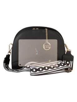 Leder-Umhängetasche "Marghera" In Schwarz - (B)26 X (H)20 X (T)8 Cm -Damenmodegeschäft mia tomazzi leder umhangetasche marghera in schwarz b 26 x h 20 x t 8 cm 4