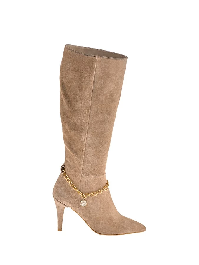Leder-Stiefel In Beige 1 Leder-Stiefel In Beige