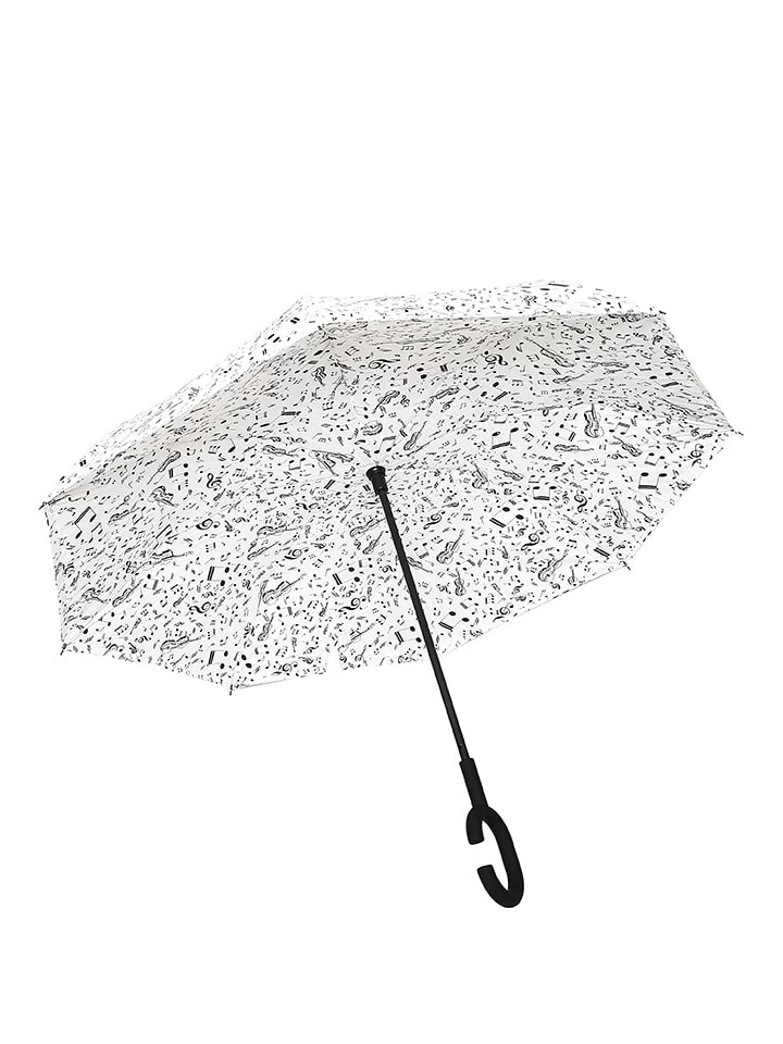 Regenschirm In Weiß/ Schwarz - Ø 100 Cm 2 Regenschirm In Weiß/ Schwarz - Ø 100 Cm – Bild 2