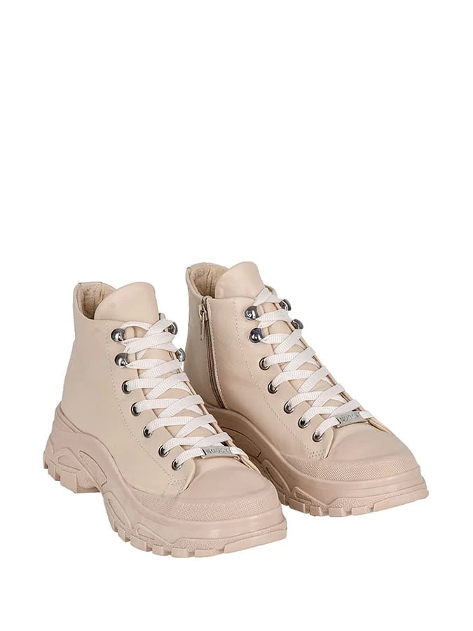 Leder-Sneakers In Beige 2 Leder-Sneakers In Beige – Bild 2