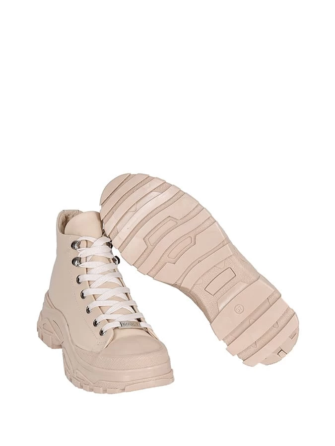 Leder-Sneakers In Beige 4 Leder-Sneakers In Beige – Bild 4