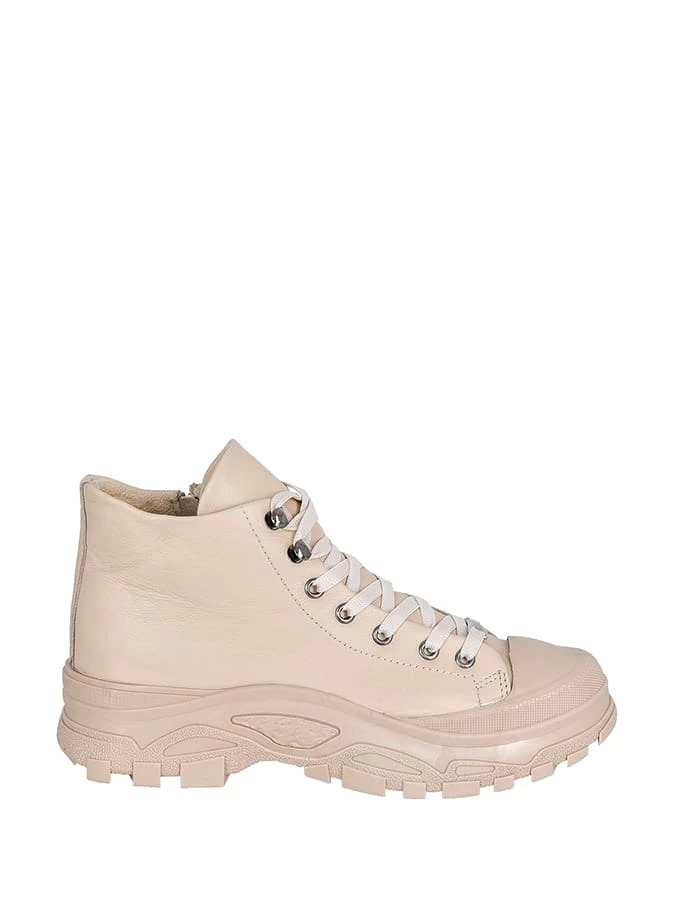 Leder-Sneakers In Beige 1 Leder-Sneakers In Beige