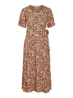 Object Kleid "Elin" In Orange/ Schwarz