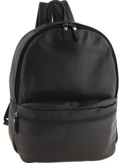 Leder-Rucksack "Rovigo" In Schwarz - (B)30 X (H)40 X (T)14 Cm