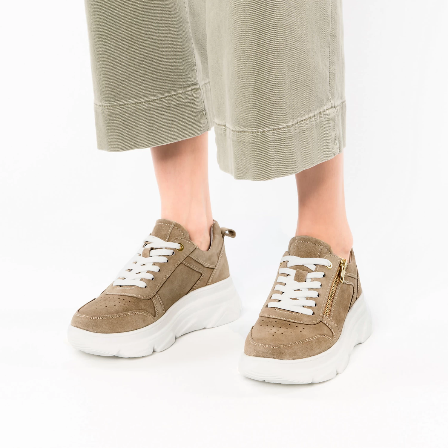 Chunky Echtleder Sneakers Low 2 Chunky Echtleder Sneakers Low – Bild 2