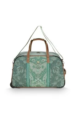 Pip Studio Reisetasche Mit 2 Rädern "Kyoto Festivall" In Grün - (L) 55 X (B) 34 X (H) 27 Cm