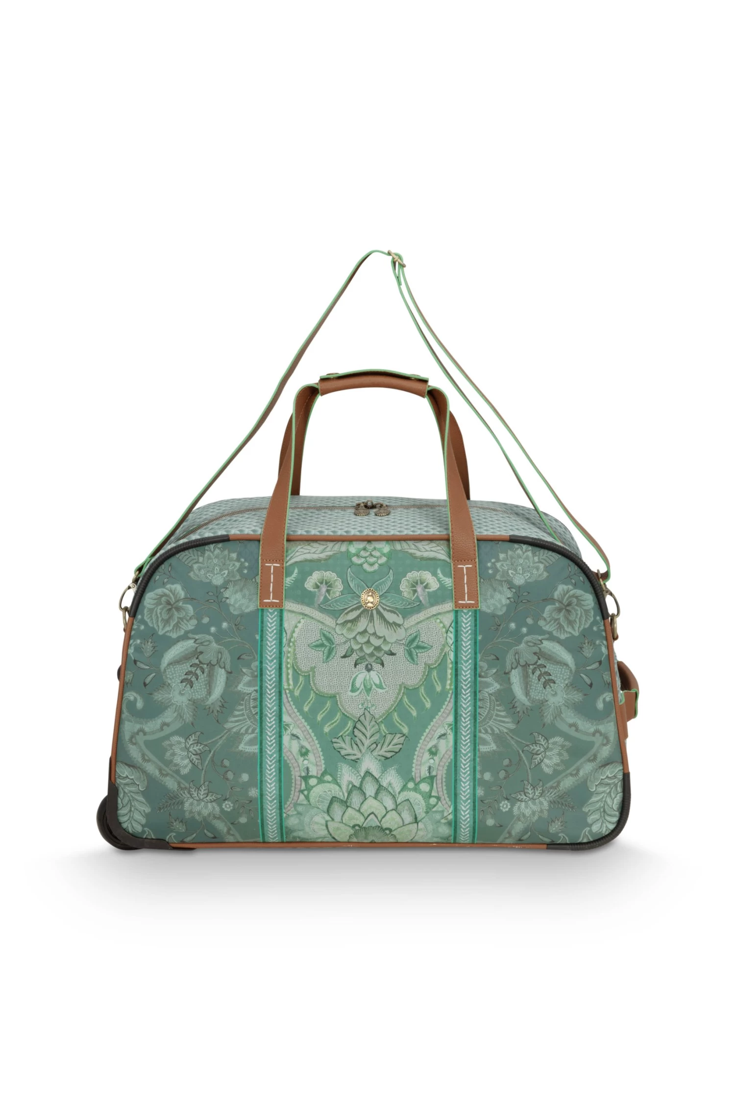 Pip Studio Reisetasche Mit 2 Rädern "Kyoto Festivall" In Grün - (L) 55 X (B) 34 X (H) 27 Cm 1 Pip Studio Reisetasche Mit 2 Rädern "Kyoto Festivall" In Grün - (L) 55 X (B) 34 X (H) 27 Cm